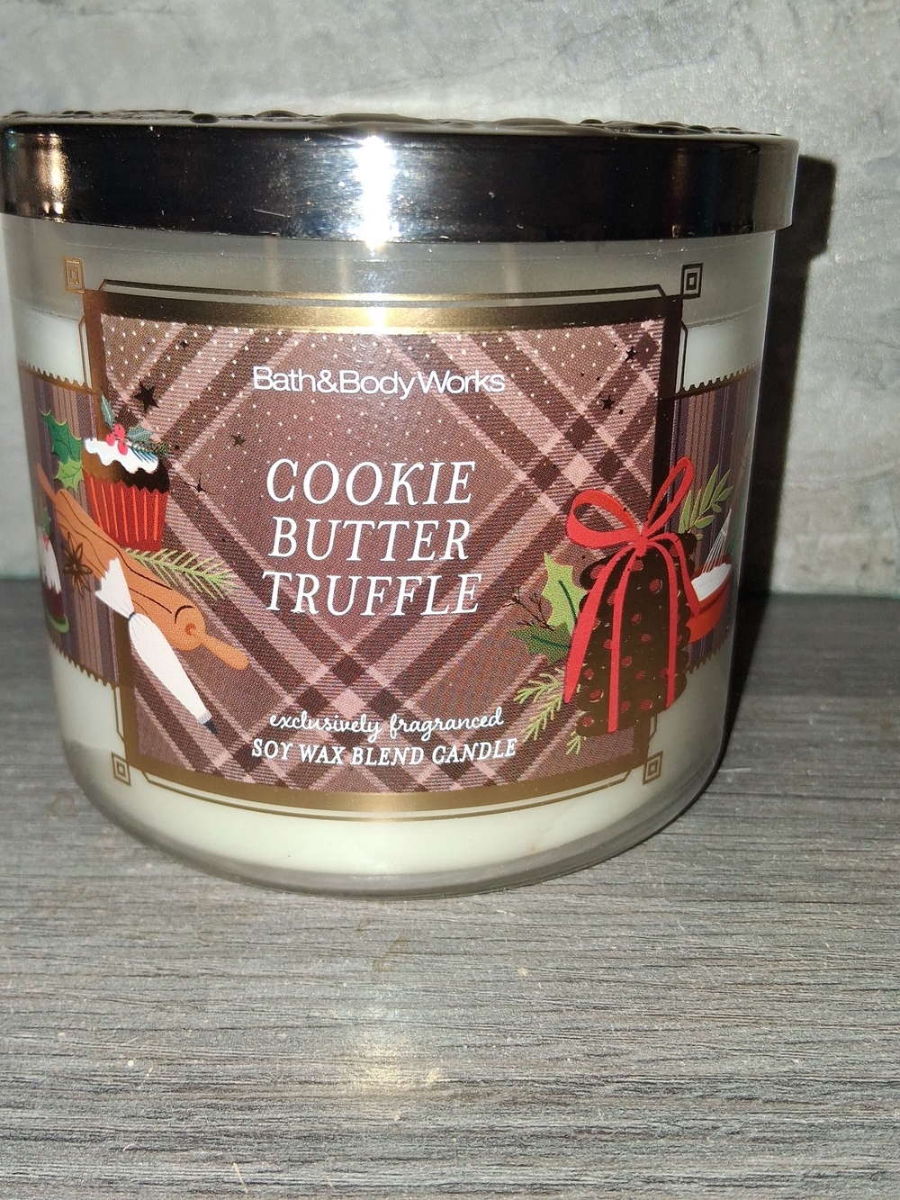 Bath & Body Works Cookie Butter Truffle 3 Wick Soy Wax Candle 14.5 oz.  NEW